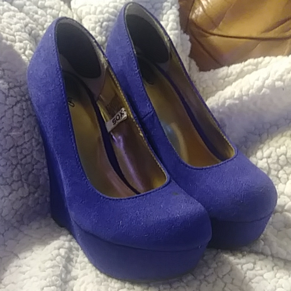 Mossimo Blue Platform shoes 5 1/2 - Picture 1 of 5